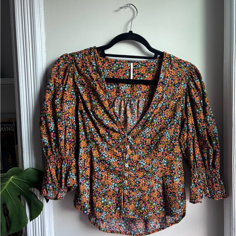 Free People Floral Blouse